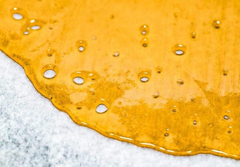 close up image of shatter bubbling on a a piece of parchment paper